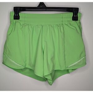Lululemon Hotty Hot Short 4 Inch Lime Green Size 6 Athletic Shorts